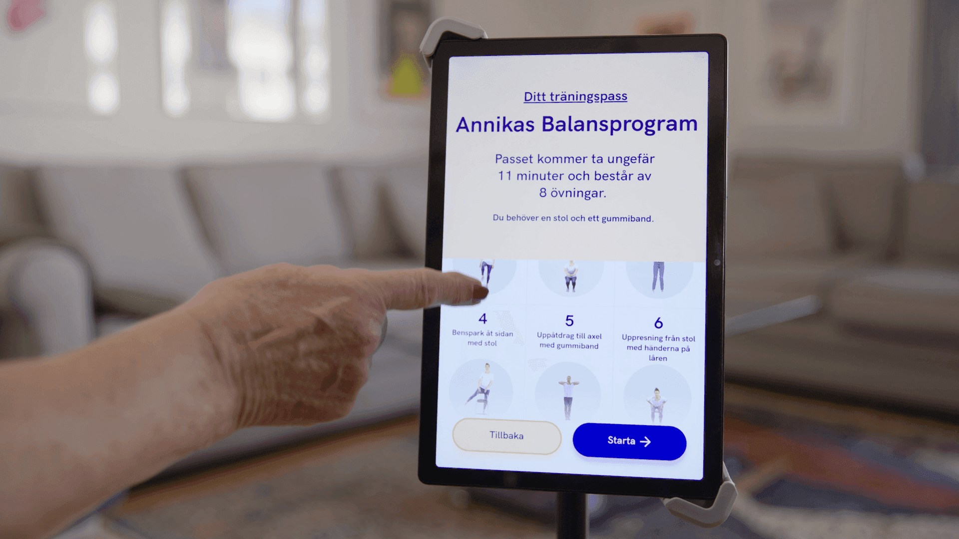 Balansövning med digital instruktör i Habbie
