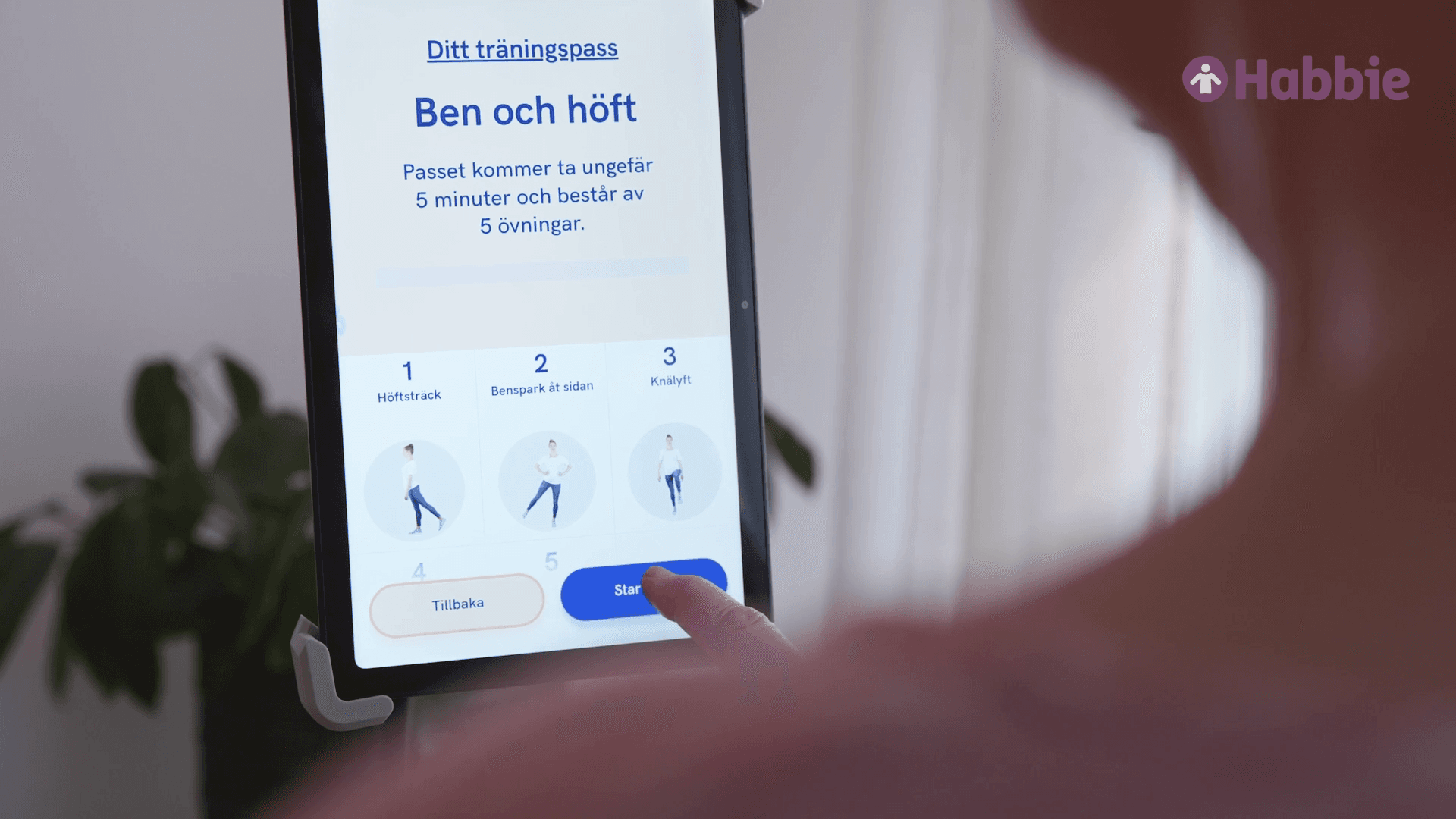 Exempel på individuellt träningsprogram i Habbie